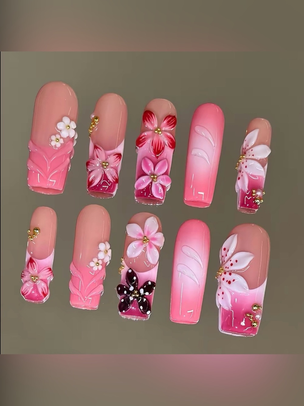 NailVesta Square Press-On Nail Set - Açaí Bloom